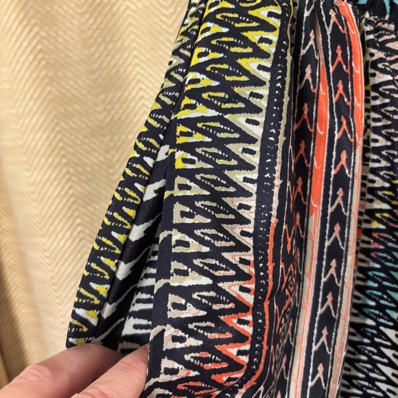 Medium Tobi Colorful Aztec Halter Top Jumpsuit, V Neck, V Back, Wide Leg - Picture 3 of 6